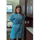 3D Isolation Gown, Blue, Elastic Cuff, 50 count