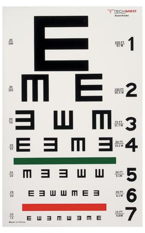 Tech-Med Illuminated Illiterate Eye Test Chart, 20 ft