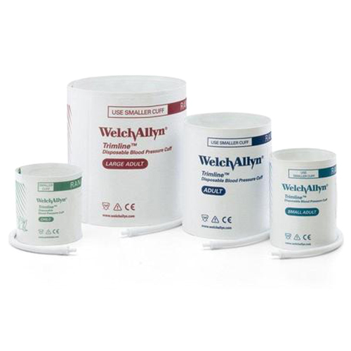 Welch Allyn Trimline Vinyl Disposable Neonatal Blood Pressure Cuff with Male Luer Slip Connector, Size 5, 40/Case