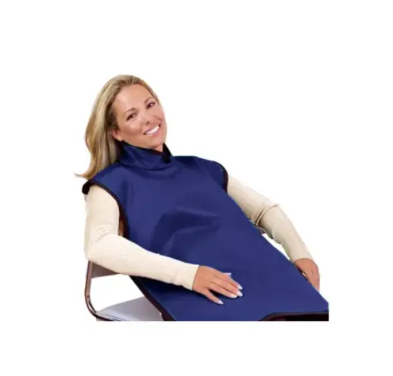 Flow Adult Bib Apron w/Collar, Lead, Antimicrobial Blue