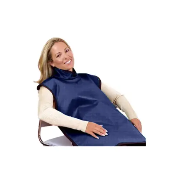 Flow Adult Bib Apron w/Collar, Lead, Electric Blue