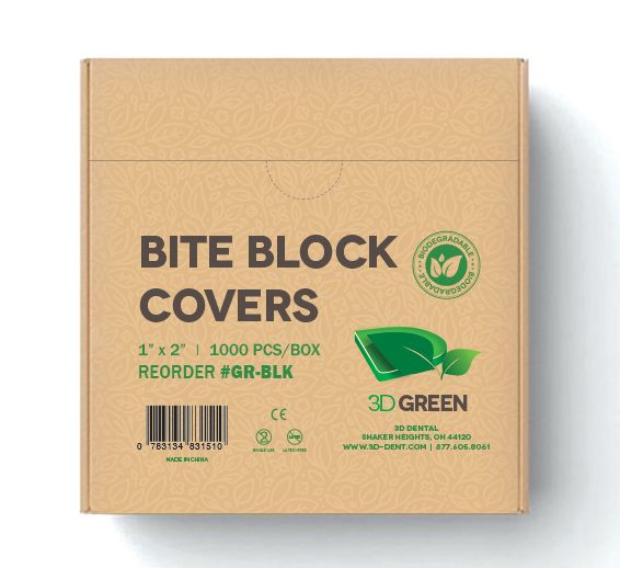 3D Dental Green Biodegradable Bite Block Covers
