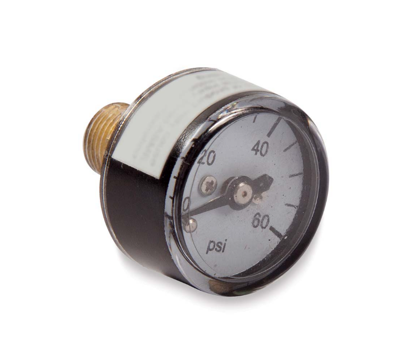 Parts Warehouse Guage, 1" Mini, 0-60 Psi, 10-32 Thread