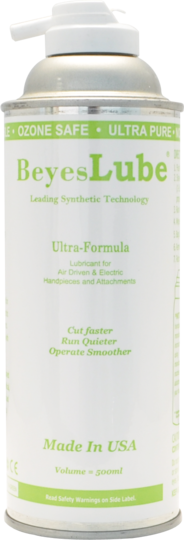 BeyesLUBE Aerosol Lubricant, For Turbines & Electric Handpieces, 500ml, Made in USA