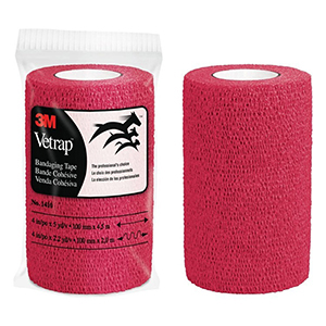 3M Vetrap Bandaging Tape - 4 in x 5 yd, Red