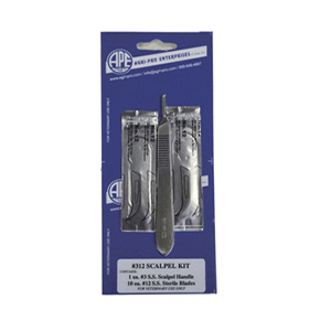 Scalpel Kit #312 (Hanging Retail Pack) - #3 Stainless Steel Handle with #12 Blades