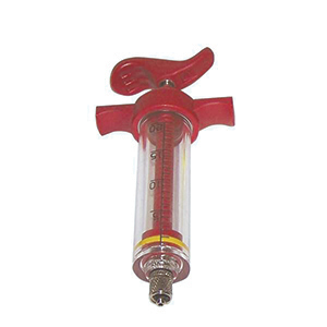 Ideal Reusable Nylon Syringe with Dosing Nut - 20 cc, Red