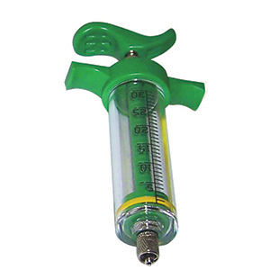 Ideal Reusable Nylon Syringe with Dosing Nut - 50 cc, Yellow