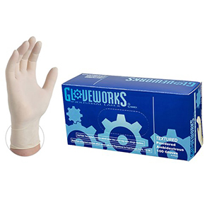 Gloveworks Latex Powdered Gloves 4 mil Lg - 100 ct