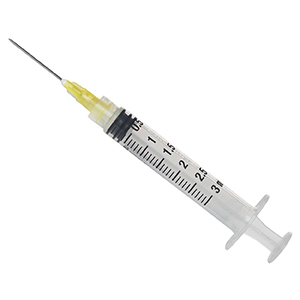 Ideal Syringe/Needle Combo Luer Lock with Plastic Hub Hard Pack - 3 cc, 20G x 1" (100 Pack)