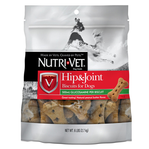 Nutri-Vet Hip & Joint 500 mg Glucosamine Peanut Butter Biscuits for Dogs - 6 lb