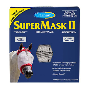 SuperMask II Horse Fly Mask with Ears Classic Collection - Assorted, Arabian