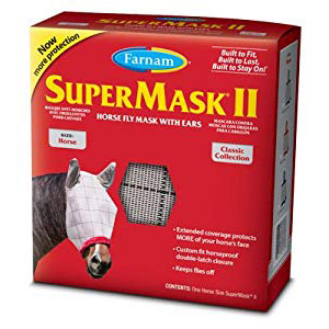SuperMask II Horse Fly Mask with Ears Classic Collection - Assorted, Horse