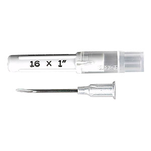 Monoject Needle Disposable Aluminum Hub - 16G x 1" (100 Pack)