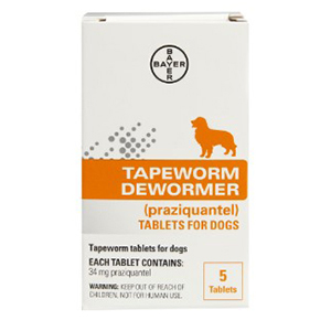 Praziquantel Tapeworm Dewormer Tablets for Dogs - 5 ct