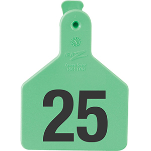 Z Tags No-Snag Calf Ear Tags - Green 126-150 (25 Pack)