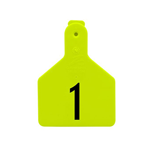 Z-Tags Calf Laser - 1-25, Chartreuse (25 Pack)