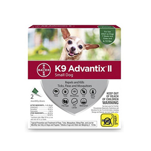 K9 Advantix II Flea & Tick Spot-On for Dogs 4-10 lb (2 Pack)