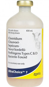 UltraChoice 7 Cattle & Sheep Vaccine 50 Doses - 100 mL (Keep Refrigerated)