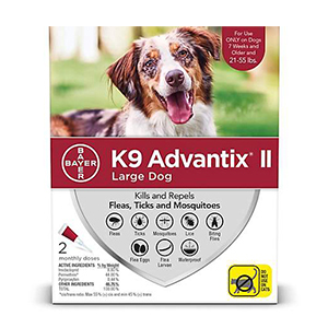 K9 Advantix II Flea & Tick Spot-On for Dogs 21-55 lb (4 Pack)