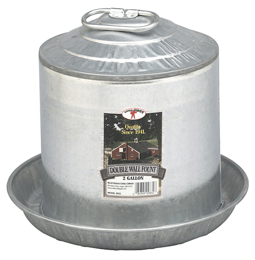 Little Giant Double Wall Metal Poultry Fount 2 gal
