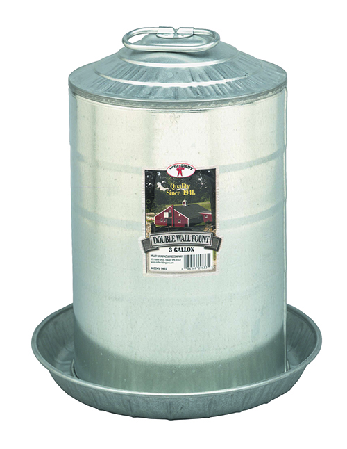Little Giant Double Wall Metal Poultry Fount 3 gal