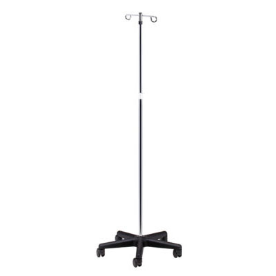 Clinton, Economy 2-Hook IV Pole, Nylon base, 5-Leg