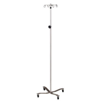 Clinton, Economy IV Pole, Detachable 4-Hook Top, Stainless Steel