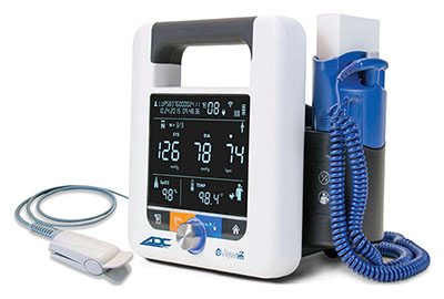 ADC AdView 2 Diagnostic Station, w/ Blood Pressure, Pulse Oximetry, and Temperature Modules