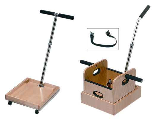 FCE Work Device - Mobile Weighted cart with T-handle, accessory box, and sled with straight handle