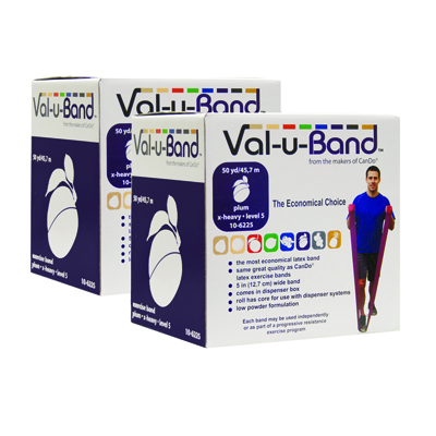 Val-u-Band Resistance Bands, Dispenser Roll, 100 Yds. (2 x 50 Yds.), Plum-Level 5/7, Contains Latex