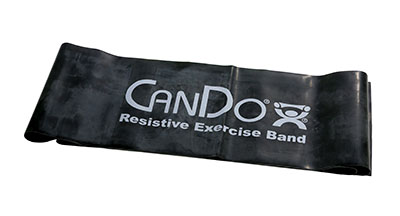 CanDo Low Powder Exercise Band - 5' length - Black - x-heavy