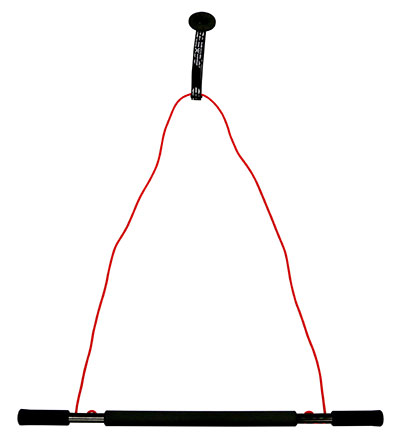 CanDo over door exercise bar and tubing, Red - light