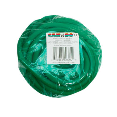 CanDo Low Powder Exercise Tubing - 25' roll - Green - medium