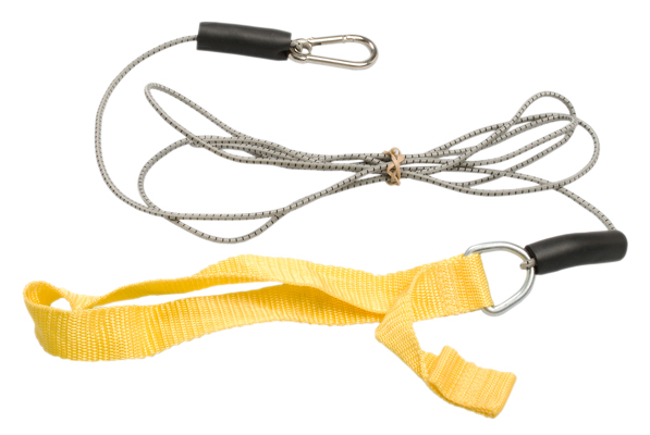 CanDo exercise bungee cord with attachments, 7', Yellow - x-light