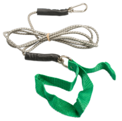 CanDo exercise bungee cord with attachments, 7', Green - medium