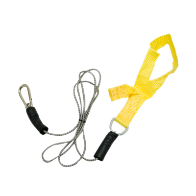 CanDo exercise bungee cord with attachments, 4', Yellow - x-light