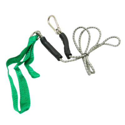 CanDo exercise bungee cord with attachments, 4', Green - medium
