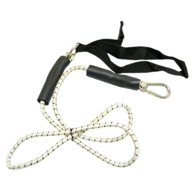 CanDo exercise bungee cord with attachments, 4', Black - x-heavy
