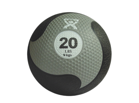 CanDo, Firm Medicine Ball, 11" Diameter, Silver, 20 lbs.