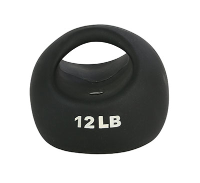 CanDo One Handle Medicine Ball - 12 lb - Black