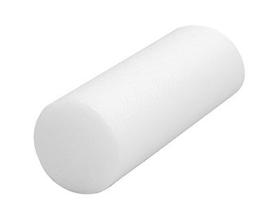 CanDo Foam Roller - Slim - White PE foam - 3" x 12" - Round