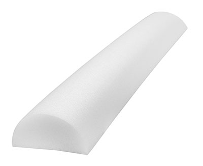 CanDo Foam Roller - White PE foam - 6" x 36" - Half-Round - Case of 24