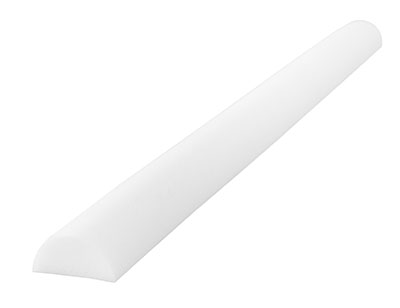 CanDo Foam Roller - Slim - White PE foam - 3" x 36" - Half-Round