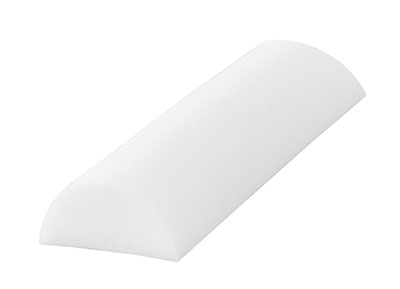 CanDo Foam Roller - Slim - White PE foam - 3" x 12" - Half-Round