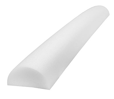 CanDo Foam Roller - White PE foam - 6" x 48" - Half-Round