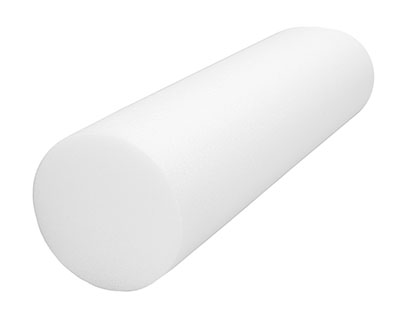 CanDo Foam Roller - White PE foam - 6" x 30" - Round