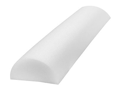 CanDo Foam Roller - White PE foam - 6" x 30" - Half-Round