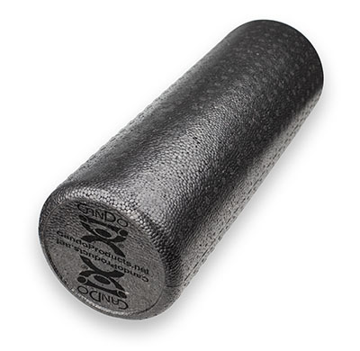 CanDo Foam Roller - Black Composite - Extra Firm - 6" x 18" - Round