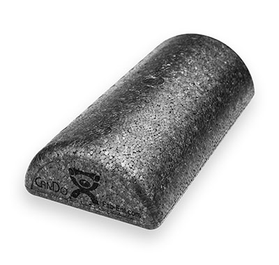 CanDo Foam Roller - Black Composite - Extra Firm - 6" x 12" - Half-Round - Case of 72